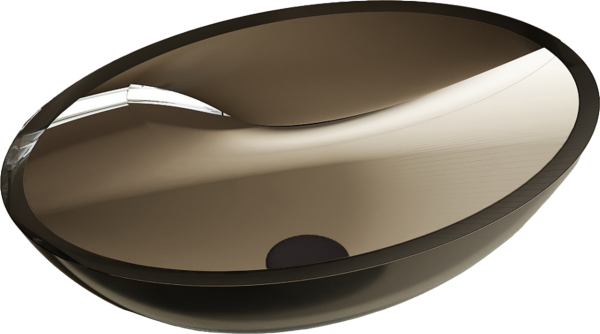 Накладная раковина Abber Kristall AT2802Onyx 50 черная, овальная