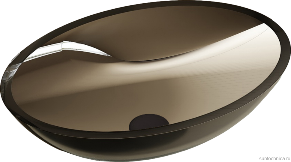 Накладная раковина Abber Kristall AT2802Onyx 50 черная, овальная