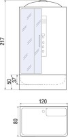 Душевая кабина River Vitim 120/80/50 МТ с высоким поддоном, с сиденьем