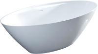 Ванна из искусственного камня Salini Diva S-Sense 180x85 см, отдельностоящая, белая, овальная, со сливом-переливом, с донным клапаном