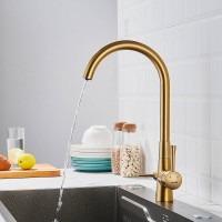 Смеситель для кухни с подключением фильтра Shevanik S428G, золотой сатин Смеситель для кухни с подключением фильтра Shevanik S428G, золотой сатин