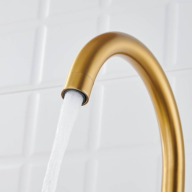 Смеситель для кухни с подключением фильтра Shevanik S428G, золотой сатин