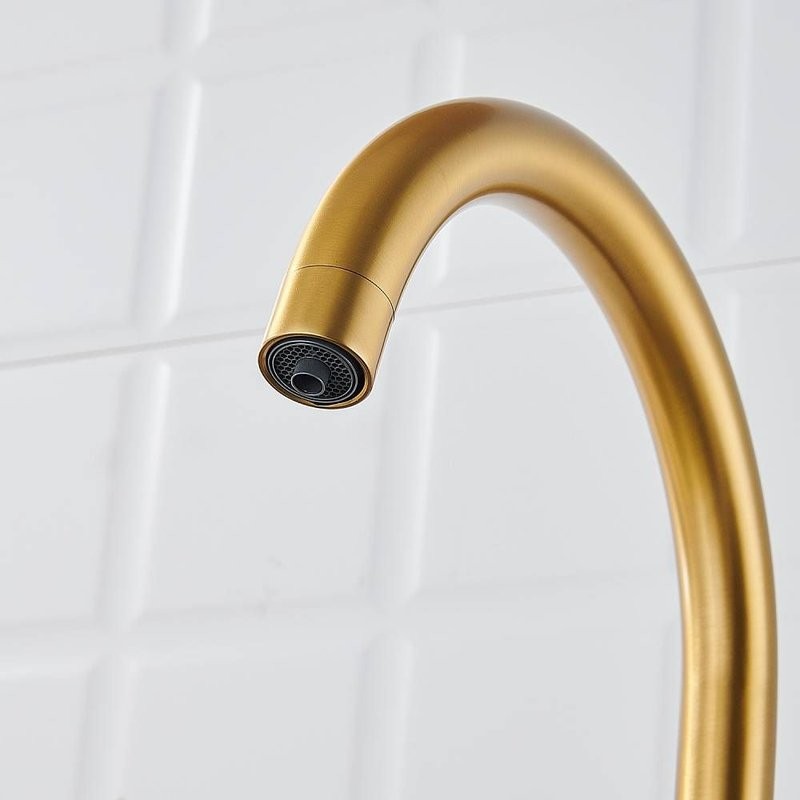 Смеситель для кухни с подключением фильтра Shevanik S428G, золотой сатин