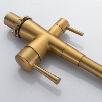 Смеситель для кухни с подключением фильтра Shevanik S428G, золотой сатин Смеситель для кухни с подключением фильтра Shevanik S428G, золотой сатин