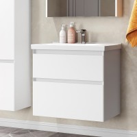 Тумба с раковиной Belux Киото НП 70-02 подвесная, 2 ящика, белая