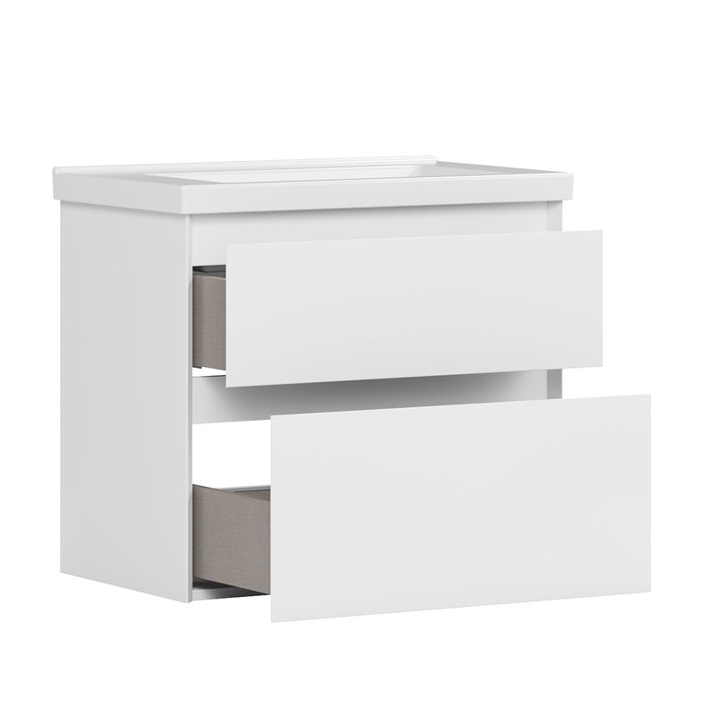 Тумба с раковиной Belux Киото НП 70-02 подвесная, 2 ящика, белая