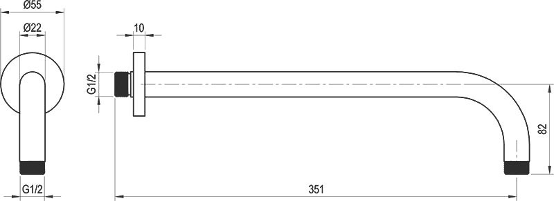 Кронштейн для верхнего душа Ravak 702.61RGB розовое золото