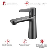 Смеситель для раковины Raglo R32.10.09, графит Смеситель для раковины Raglo R32.10.09, графит