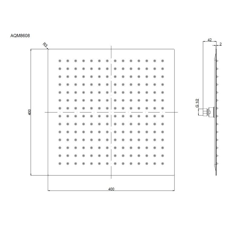 Верхний душ AQUAme Savona с хромированным покрытием AQM8608CR