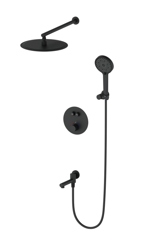 Душевой комплект Wonzon & Woghand WW-88929010-MB С ВНУТРЕННЕЙ ЧАСТЬЮ, матовый черный
