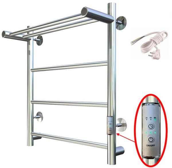 Полотенцесушитель электрический Тругор Аспект ПЭК СП1П 60x50, с полкой