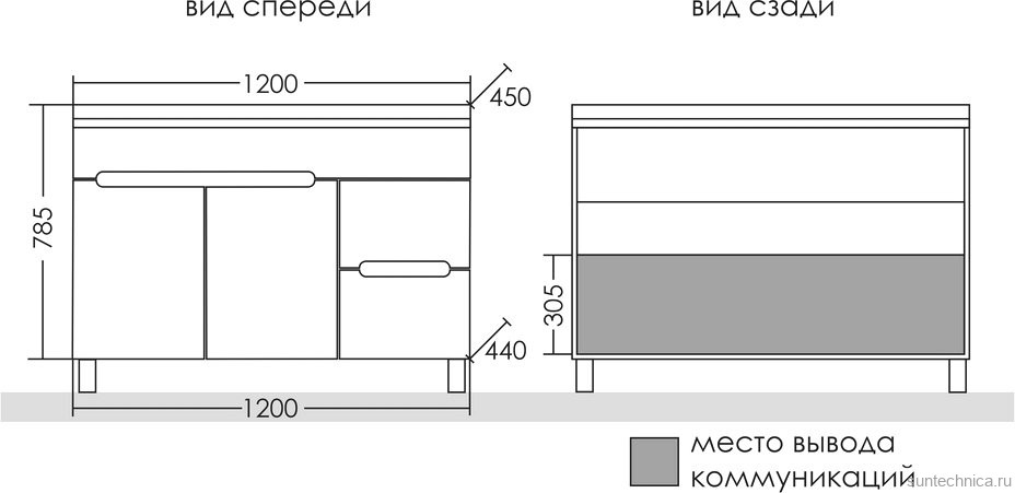 Тумба под раковину СаНта Лондон 120 напольная