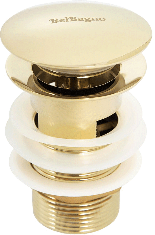 Донный клапан для раковины BelBagno BB-SAT-ORO с переливом, золото