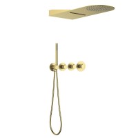 Душевой комплект Timo Saona SX-2350/17SM С ВНУТРЕННЕЙ ЧАСТЬЮ, с термостатом, матовое золото