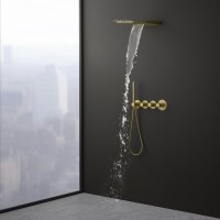 Душевой комплект Timo Saona SX-2350/17SM С ВНУТРЕННЕЙ ЧАСТЬЮ, с термостатом, матовое золото