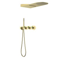 Душевой комплект Timo Saona SX-2350/17SM С ВНУТРЕННЕЙ ЧАСТЬЮ, с термостатом, матовое золото