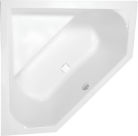 Акриловая ванна Vagnerplast Cavallo Corner 140x140 см, угловая, пристенная, белая, пятиугольная, с каркасом, с сиденьем