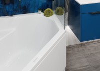 Акриловая ванна Vagnerplast Cavallo Corner 140x140 см, угловая, пристенная, белая, пятиугольная, с каркасом, с сиденьем