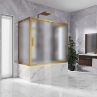 Шторка на ванну Kubele DE019 P2U-MAT-BR 150х75 см, профиль бронза
