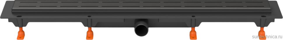 Душевой трап (лоток) MCH Chudej Line CH650LC 65 см, решетка матовая черная, с сифоном