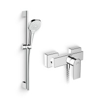 Душевой комплект Смеситель для душа Hansgrohe Vernis Shape 71650000 хром + Гарнитур Croma Select E 26592400