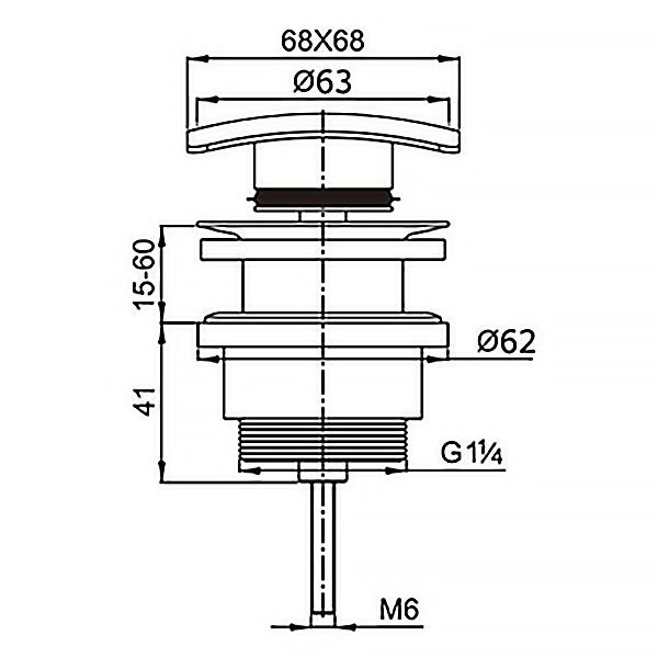 Донный клапан для раковины AZARIO 00085933 универсальный, белый