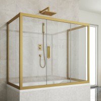 Шторка на ванну Kubele DE019 P3U-CLN-BR, 170х75 см, профиль бронза