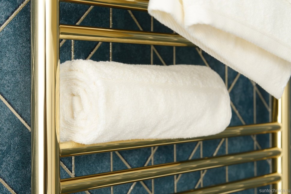 Полотенцесушитель электрический Сунержа Богема 3.1 020-6006-1050 110x55 см, подключение слева, шампань, лесенка, с полкой