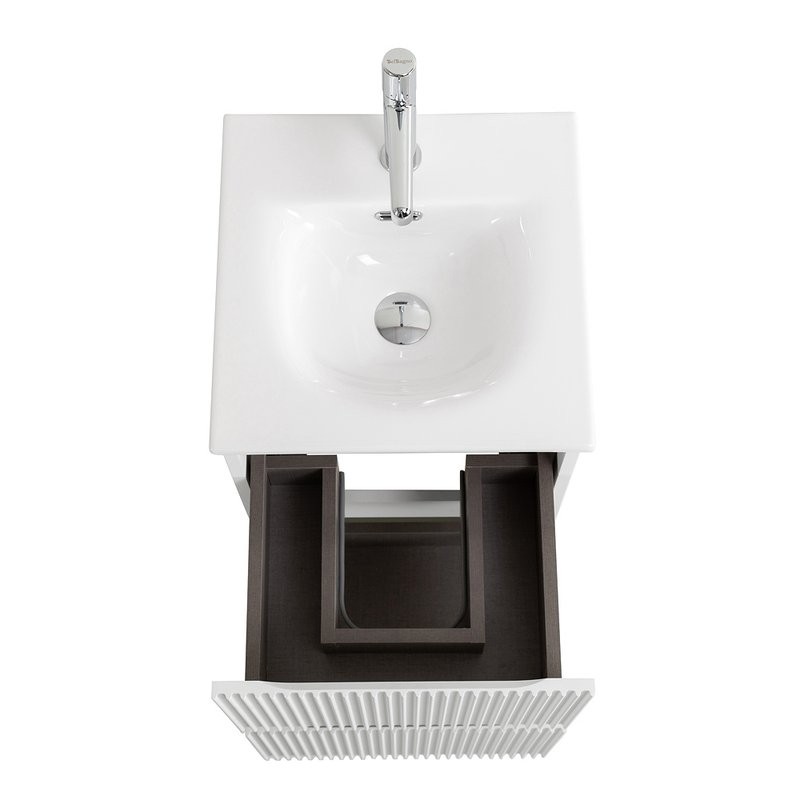 Тумба с раковиной BelBagno Uno-mini 40 подвесная, 2 ящика, bianco opaco