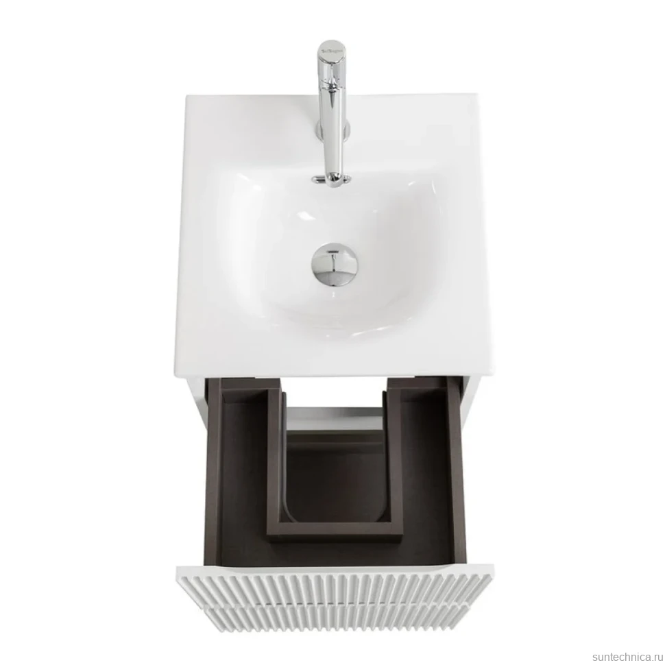 Тумба с раковиной BelBagno Uno-mini 40 подвесная, 2 ящика, bianco opaco