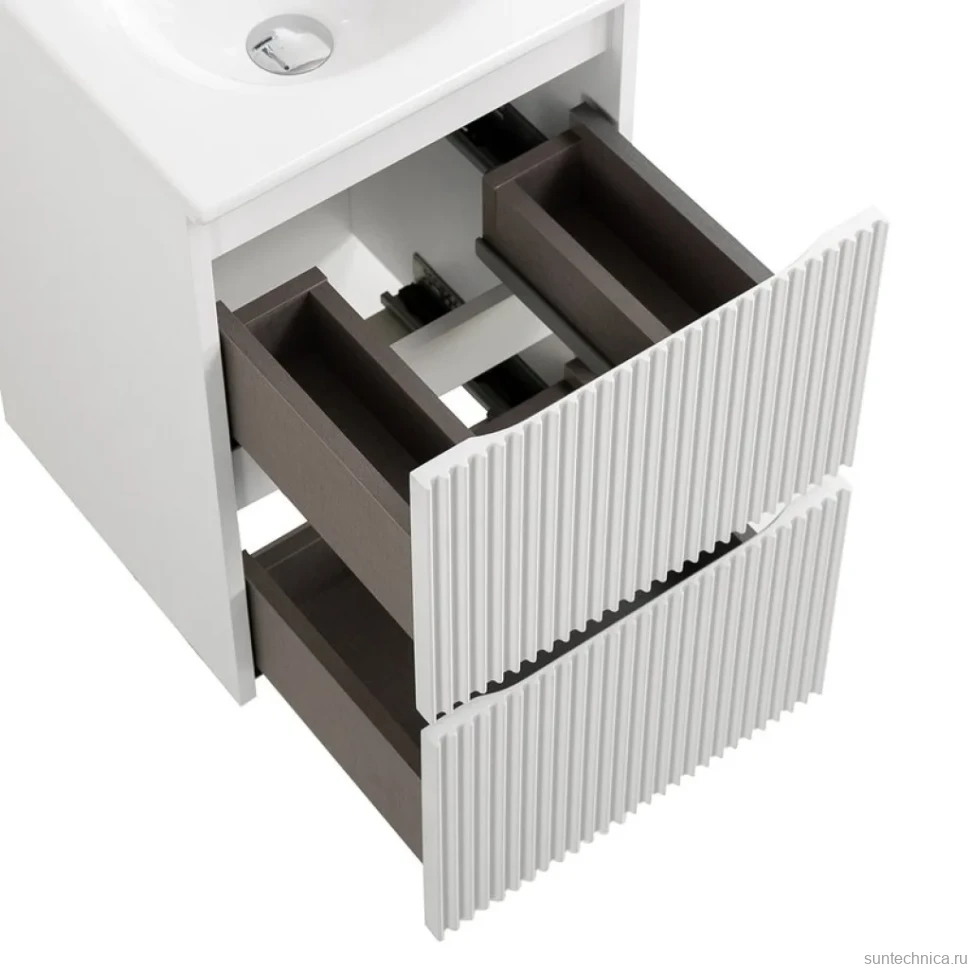 Тумба с раковиной BelBagno Uno-mini 40 подвесная, 2 ящика, bianco opaco