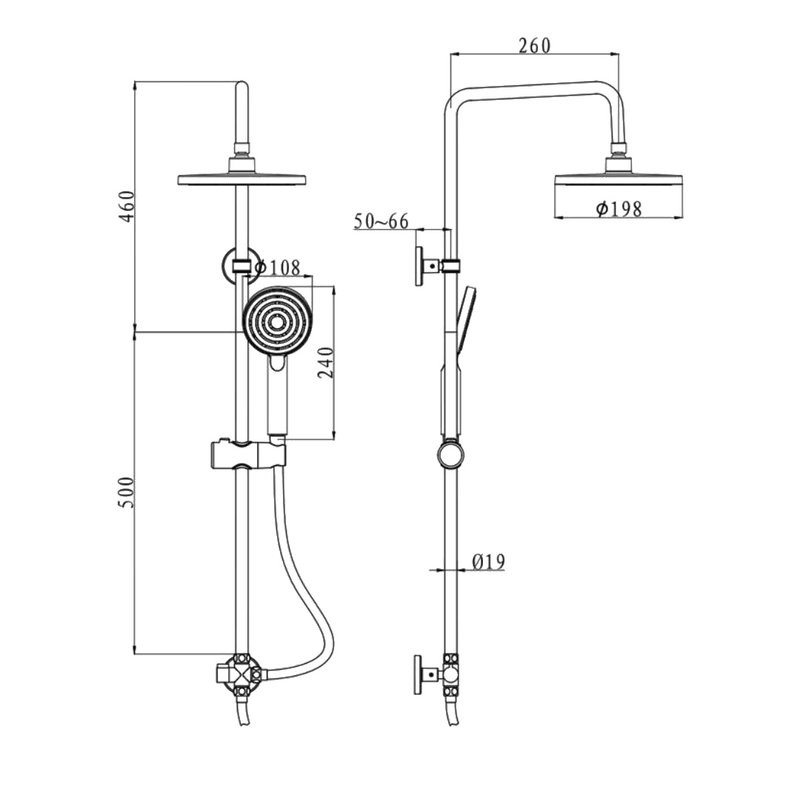 Душевая стойка Olive'S KDC04 глянцевая хром