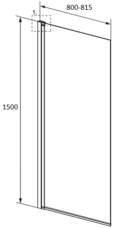 Шторка на ванну Radaway Nes Black PNJ I 80 L