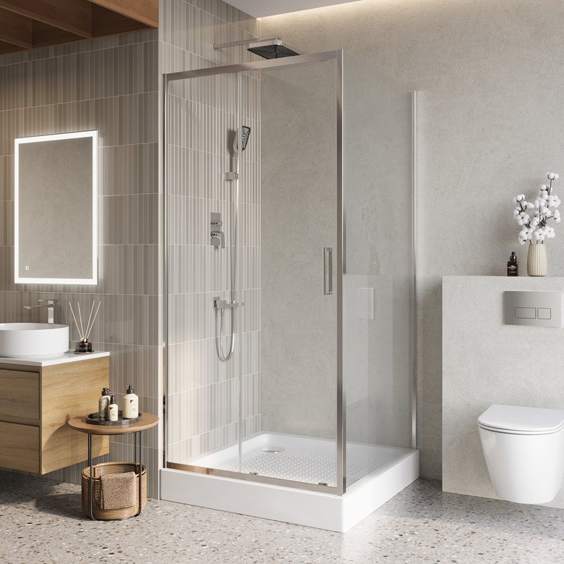 Душевой уголок BelBagno Luce A-1-100/100-C-Cr профиль хром, стекло прозрачное