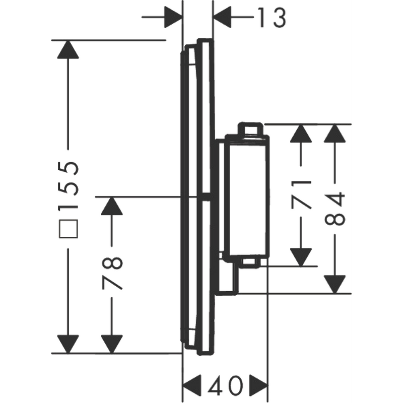 Термостатический смеситель встраиваемый Hansgrohe ShowerSelect Comfort Q 15583670 черный матовый