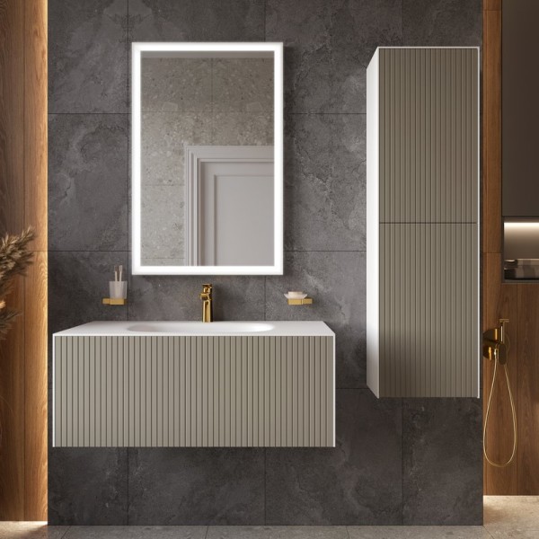 Мебель для ванной комнаты STWORKI Олланд 100 бежево-серая