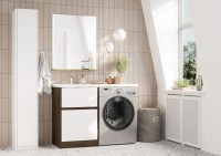 Тумба с раковиной AQUATON Лондри 60 L, дуб кантри, белый
