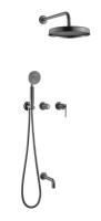 Душевой комплект Boheme Eterna 174-2-GM С ВНУТРЕННЕЙ ЧАСТЬЮ, gun metal