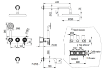 Душевой комплект Boheme Eterna 174-2-GM С ВНУТРЕННЕЙ ЧАСТЬЮ, gun metal