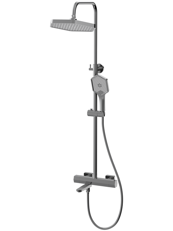 Душевая стойка Haiba HB24726-3 с термостатом, оружейная сталь