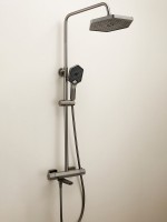 Душевая стойка Haiba HB24726-3 с термостатом, оружейная сталь