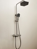 Душевая стойка Haiba HB24726-3 с термостатом, оружейная сталь