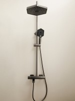 Душевая стойка Haiba HB24726-3 с термостатом, оружейная сталь