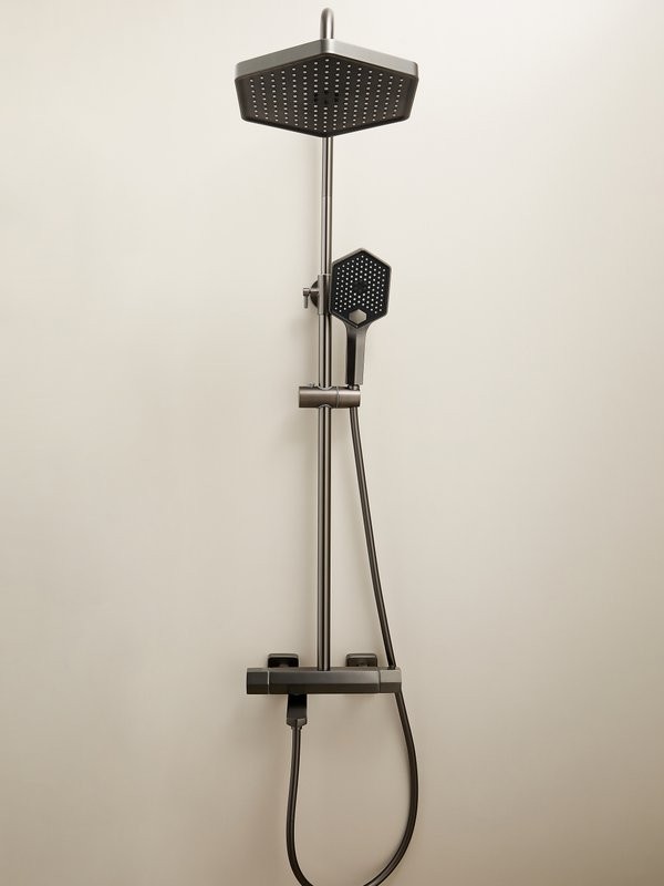 Душевая стойка Haiba HB24726-3 с термостатом, оружейная сталь