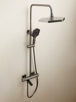 Душевая стойка Haiba HB24726-3 с термостатом, оружейная сталь