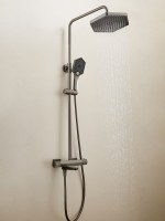 Душевая стойка Haiba HB24726-3 с термостатом, оружейная сталь