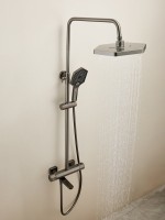 Душевая стойка Haiba HB24726-3 с термостатом, оружейная сталь