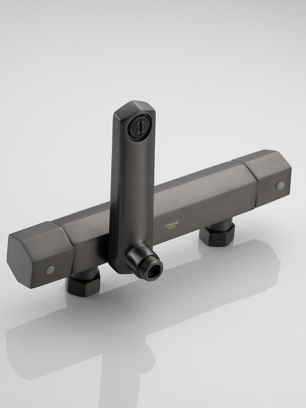 Душевая стойка Haiba HB24726-3 с термостатом, оружейная сталь