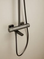 Душевая стойка Haiba HB24726-3 с термостатом, оружейная сталь