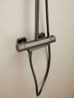 Душевая стойка Haiba HB24726-3 с термостатом, оружейная сталь